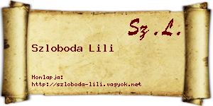 Szloboda Lili névjegykártya