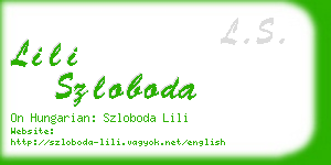 lili szloboda business card